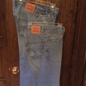 2 PAIRS Men's 33x34.5 LEVI'S 550 RED TAB Jeans